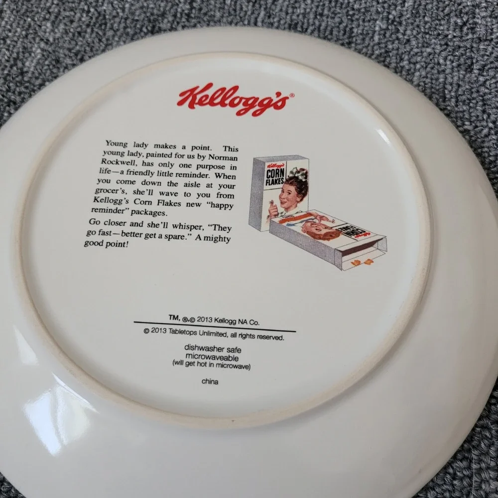 Collectible Norman Rockwell Kellogg's corn flakes set of 4 plates retro american